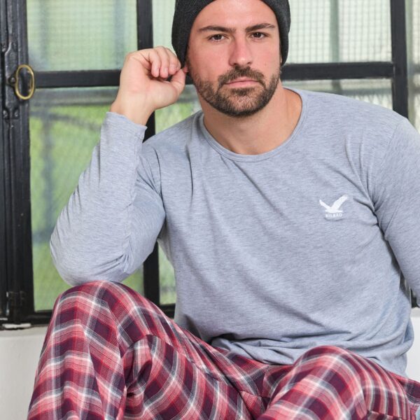 PIJAMA CUADROS HOMBRE Gris