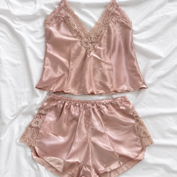 PIJAMA RASO CON PUNTILLA nude