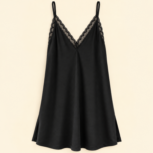 CAMISOLIN CON PUNTILLA negro