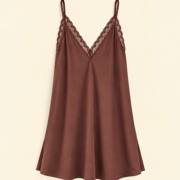 CAMISOLIN CON PUNTILLA chocolate